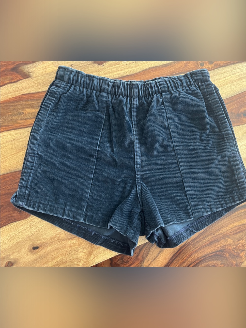 Vintage Navy Corduroy Elastic Waist Shorts
